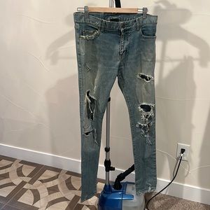 SAINT LAURENT DISTRESSED SKINNY JEANS SIZE 31